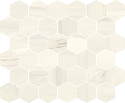 White / 2” Hexagon Mosaic / Porcelain Matte