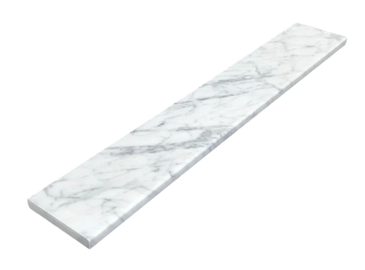 White Carrara Marble / 4x36 Double Bevel / Honed