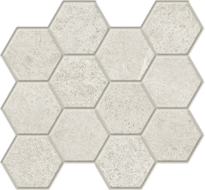 Dolomite White / 3x3.5 Hexagon Mosaic / Matte
