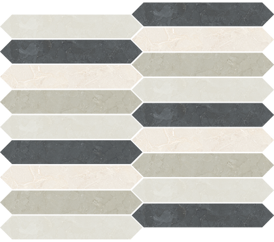 Multicolor / 9.3x11 Picket Mosaic / Matte