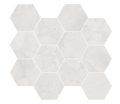 White / 3.3x3.8 Hexagon Mosaic / Matte