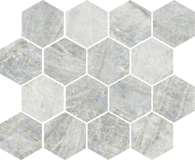 Blue / 2.75x3.25 Hexagon Mosaic / Matte