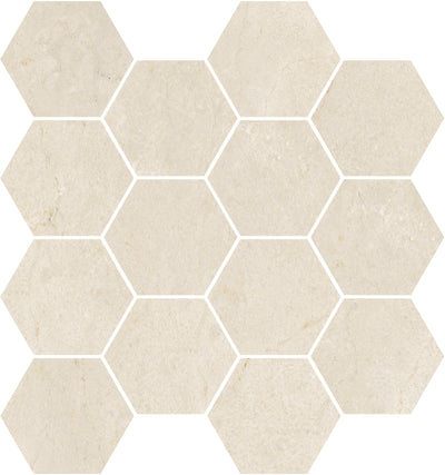Marfil / 11.14x10.43 Hexagon Mosaic / Porcelain Matte