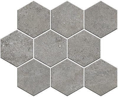 Grey / 4.3x4.63 Hexagon Mosaic / Matte