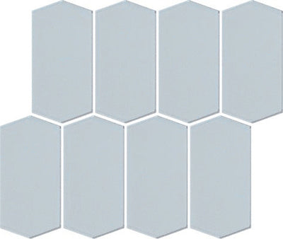 Ice / 3x6 Elongated Hexagon Mosaic / Glossy