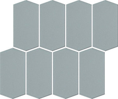 Viridian / 3x6 Elongated Hexagon Mosaic / Glossy