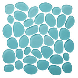 Azure / Pebbles Mosaic Sheet / Matte