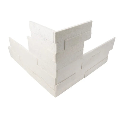 Alabaster / Precipice Corner 4 Pc Set 7.88x21.63 / Bush Hammered