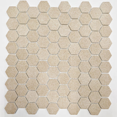 Sand / 1-3/16in Hexagon Mosaic / Matte