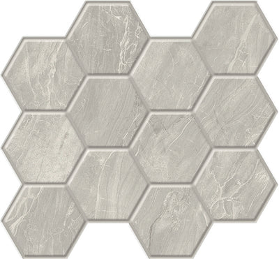 Vanta Gray / 3x3.5 Hexagon Mosaic / Matte