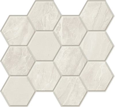 Vanta White / 3x3.5 Hexagon Mosaic / Matte