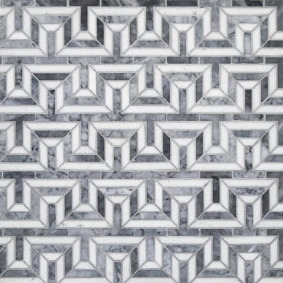 Grecian Key Leathered / Mosaic / Leather & Honed