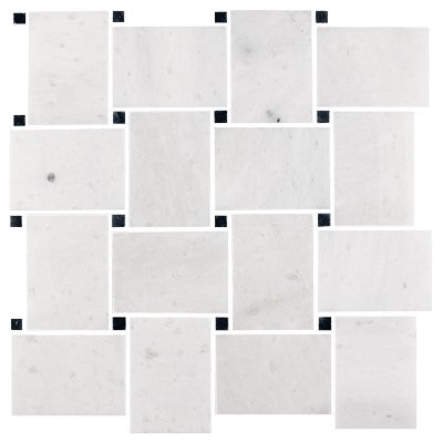 White / Basketweave Mosaic Sheet / Polished