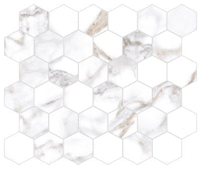Gold / 2x2 Hexagon Mosaic / Porcelain Matte