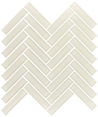 Cloud / 1x4 Herringbone Mosaic / Glossy