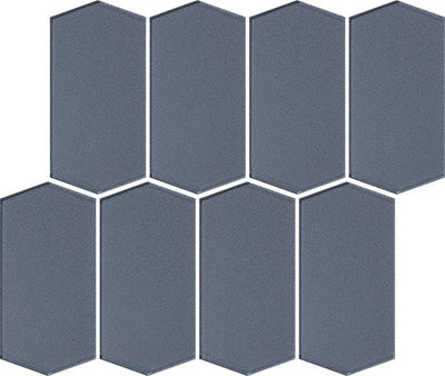 Cobalt / 3x6 Elongated Hexagon Mosaic / Glossy