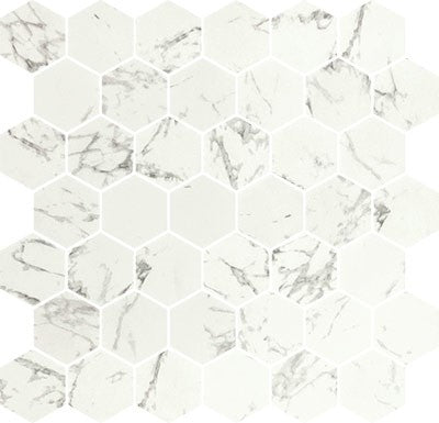 Arabescato / 2x2 Hexagon Mosaic / Matte