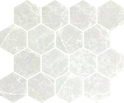 Silver Gray / 3x3 Hexagon Mosaic / Matte
