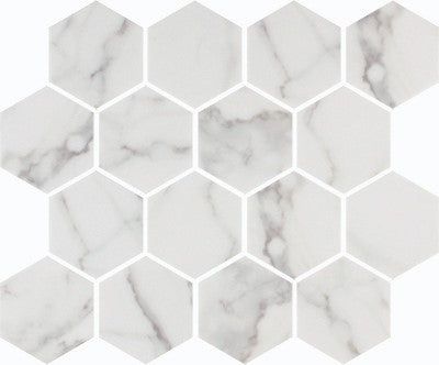 Calacatta / 3x3 Hexagon Mosaic / Matte