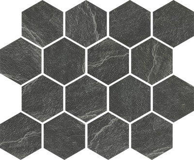 Pietra Gris / 3x3 Hexagon Mosaic / Matte