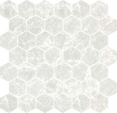 Silver Gray / 2x2 Hexagon Mosaic / Matte