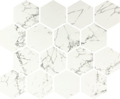 Arabescato / 3x3 Hexagon Mosaic / Matte