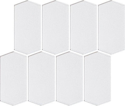 Crystal / 3x6 Elongated Hexagon Mosaic / Glossy