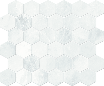 Blue / 2x2 Hexagon Mosaic / Porcelain Matte