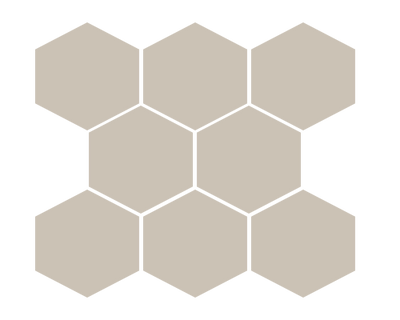 Quartz / 2.5x2.5 Hexagon Mosaic / Glossy