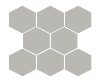 Silver / 2.5x2.5 Hexagon Mosaic / Glossy