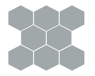 Viridian / 2.5x2.5 Hexagon Mosaic / Frosted