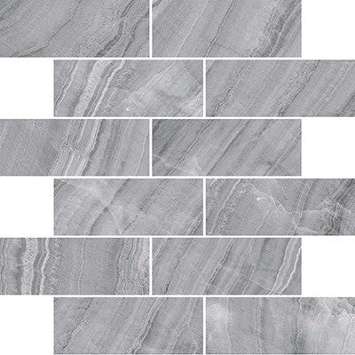 Grey / 2x6 Brick Mosaic / Matte