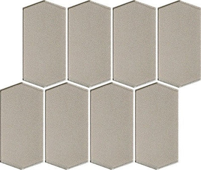 Greige / 3x6 Elongated Hexagon Mosaic / Glossy