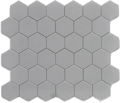 Grey / 2x2 Hexagon Mosaic / Matte