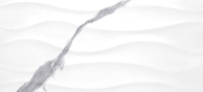 Statuario / 10x22 Wave / Ceramic Glossy