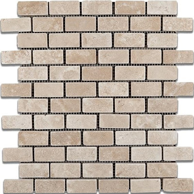 Beige / 1x2 Brick Mosaic / Honed