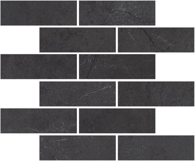 Flint / 2x6 Interlocking Brick Mosaic / Matte