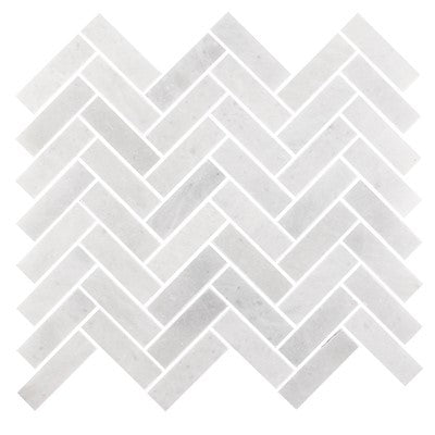 White / 1x3 Herringbone Mosaic / Polished