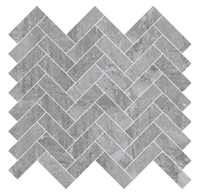 Grey / 1x3 Herringbone Mosaic / Matte