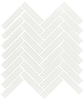 Zircon / 1x4 Herringbone Mosaic / Glossy