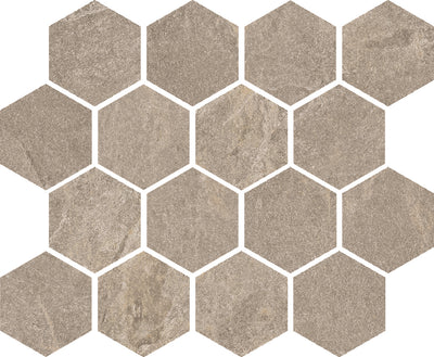 Brown / 2.75x3.25 Hexagon Mosaic / Matte