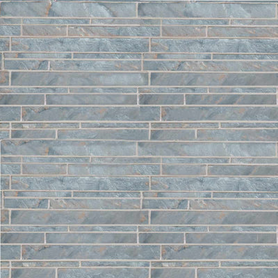 Erin Adams Blue Opal / 1x12 Mesh Mosaic / Glazed Limestone