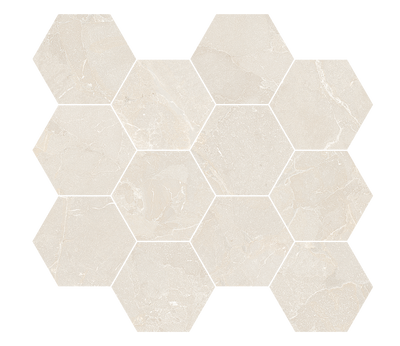 Beige / 3.3x3.8 Hexagon Mosaic / Matte