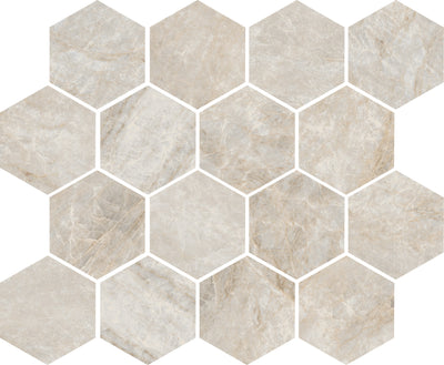 Grey / 2.75x3.25 Hexagon Mosaic / Matte
