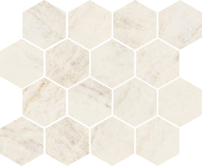 White / 2.75x3.25 Hexagon Mosaic / Matte