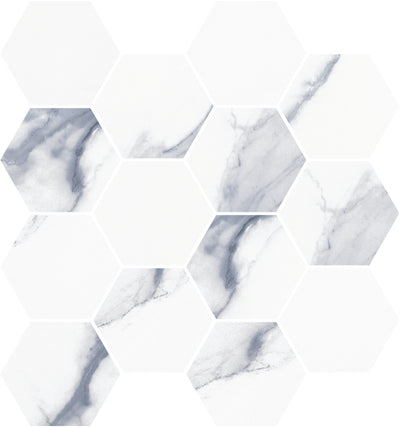 Oceanic / 11.14x10.43 Hexagon Mosaic / Porcelain Matte