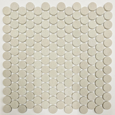 Pumice / 7/8in Penny Round Mosaic / Matte