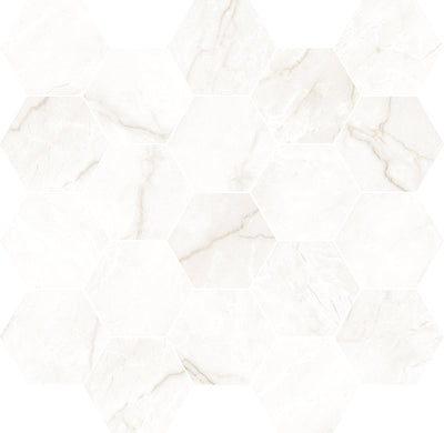 Avorio / 2.5x3 Hexagon Mosaic / Matte