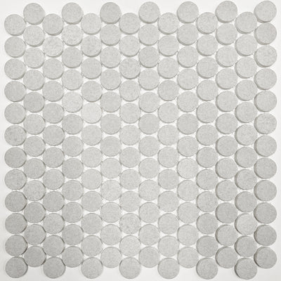 Slate / 7/8in Penny Round Mosaic / Matte