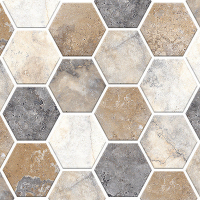 Multicolor / 3x3.48 Hexagon Mosaics / Glossy